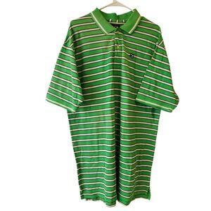 US Polo Assn Mens XL Green Striped Short Sleeve Cotton Polo Shirt 118481ZS